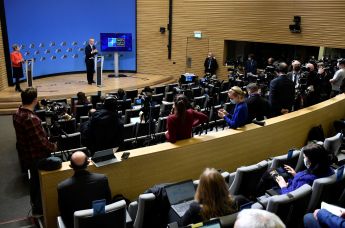 Генсек НАТО Йенс Столтенберг во время пресс-конференции на полях Совета Россия – Нато, Брюссель, 12 января 2022