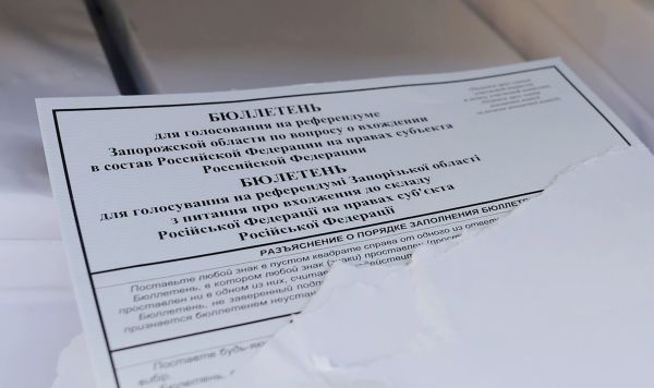Бюллетень для голосования на референдуме о присоединении к России Запорожской области