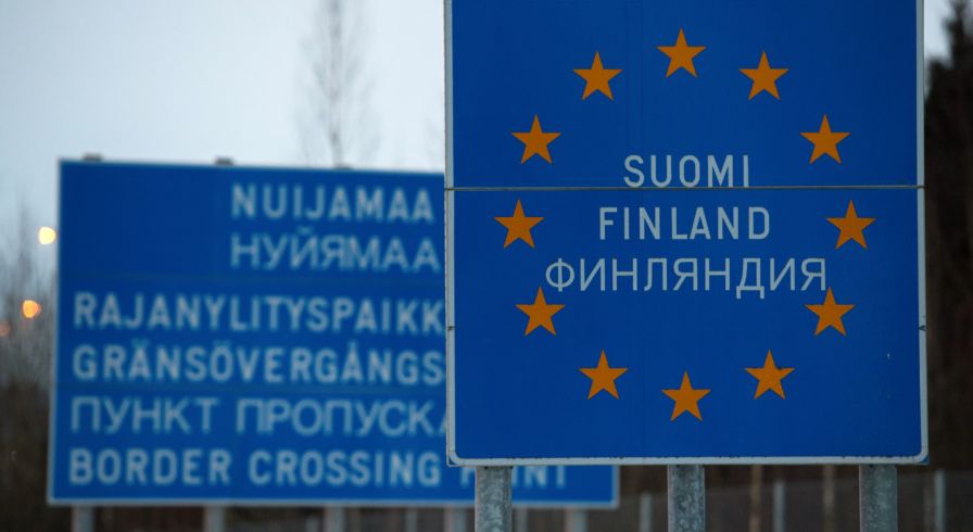 Граница России и Финляндии в районе пункта пропуска Нуйамаа