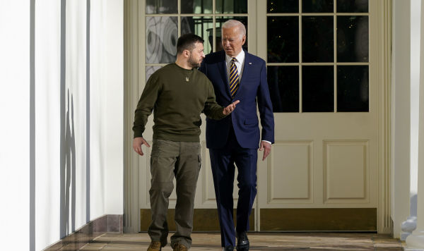 Президент США Джо Байден и президент Украины Владимир Зеленский во время встречи в Белом доме  в Вашингтоне 21 декабря 2022 года