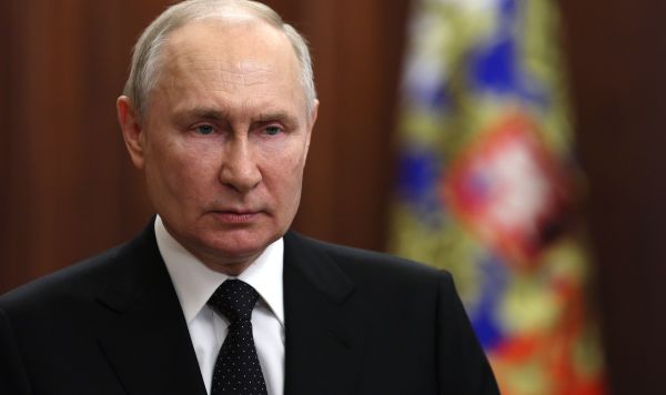 Президент РФ Владимир Путин во время обращения к гражданам России, 24 июня 2023