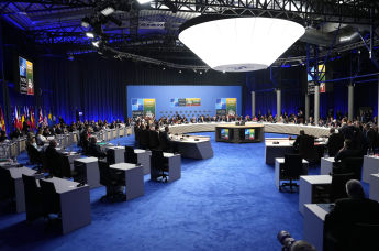 Общий вид заседания Совета НАТО - Украина во время саммита НАТО в Вильнюсе, Литва, 12 июля 2023