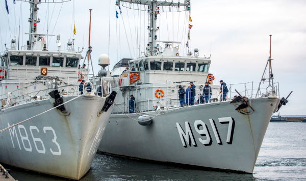 Корабли 1-й постоянной противоминной группы НАТО в порту Хундипеа, 9 ноября 2023