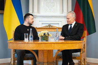 Президент Литвы Гитанас Науседа на встрече с президентом Украины Владимиром Зеленским в Вильнюсе, 10 января 2024
