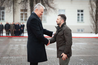 Президент Литвы Гитанас Науседа на встрече с президентом Украины Владимиром Зеленским в Вильнюсе, 10 января 2024