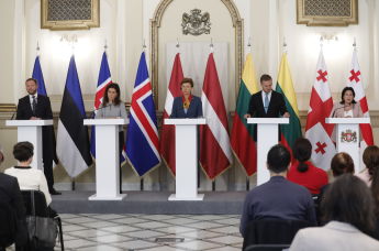 Пресс-конференция президента Грузии Саломе Зурабишвили и министров иностранных дел Эстонии, Исландии, Латвии и Литвы