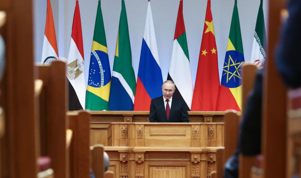 11 июля 2024. Президент РФ Владимир Путин выступает на пленарном заседании X Парламентского форума БРИКС.