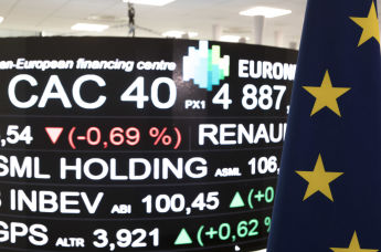 Табло в здании биржи Euronext
