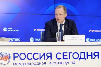Председатель Комитета Совета Федерации по экономической политике Андрей Кутепов на пресс-конференции по итогам работы Комитета в весеннюю сессию 2024 года в Международном мультимедийном пресс-центре "Россия сегодня"
