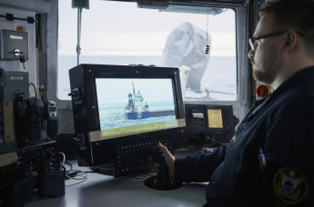 Эстонский военный корабль в Балтийском море в четверг, 9 января 2025 г., в рамках усиленного патрулирования НАТО в регионе