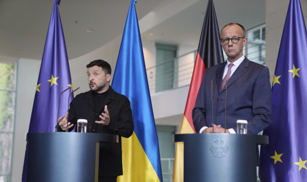 Президент Украины Владимир Зеленский и федеральный канцлер Германии Фридрих Мерц