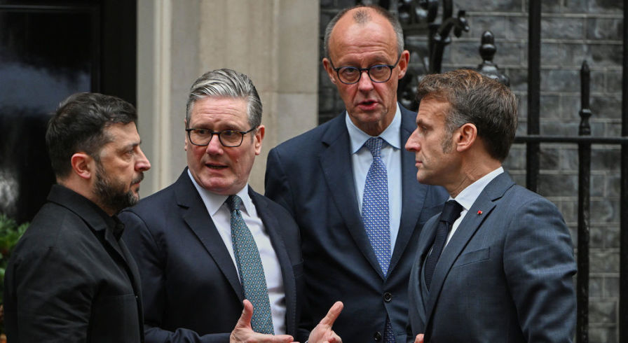 Встреча Владимира Зеленского, Фридриха Мерца, Эммануэля Макрона и Кира Стармера в Лондоне, 8 декабря 2025 г.