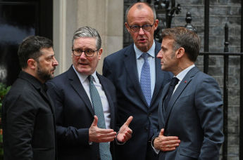 Встреча Владимира Зеленского, Фридриха Мерца, Эммануэля Макрона и Кира Стармера в Лондоне, 8 декабря 2025 г.