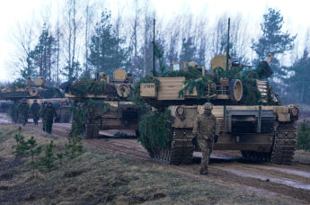 Основной боевой танк США M1A2 Abrams на международных учениях Summer Shield XIV