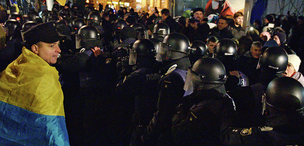 Годовщина начала событий на киевском Майдане.