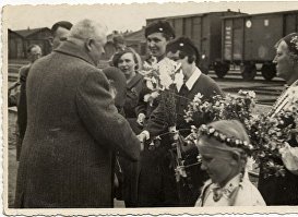 Президент Латвии Карлис Улманис на праздновании в Гулбене, 1938 год