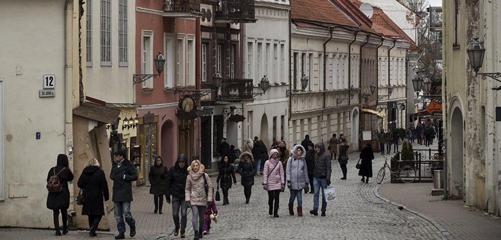 Литовцы на улицах Вильнюса
