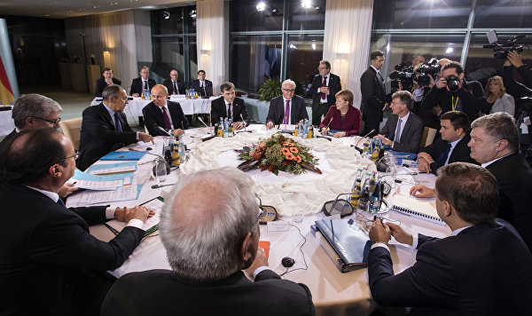 Встреча лидеров стран "нормандской четверки" (Германия, Россия, Украина и Франция)
